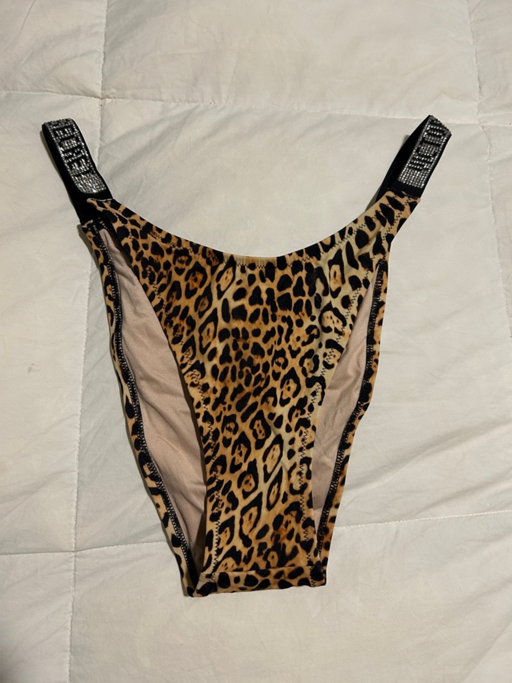 NWOT Victoria's Secret Leopard Print Bling Brazilian Bikini Bottoms